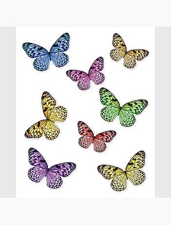 Sticker 3d - papillons colorés - 14x20 cm