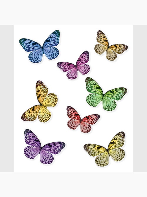 Sticker 3d - papillons colorés - 14x20 cm - Kiabi
