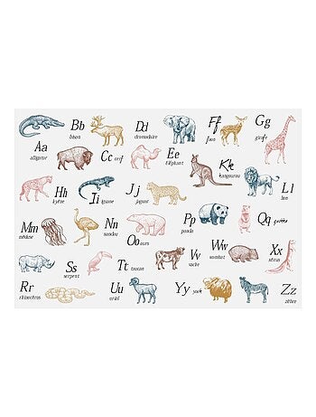 Sticker animaux alphabet 50x70 cm - Kiabi