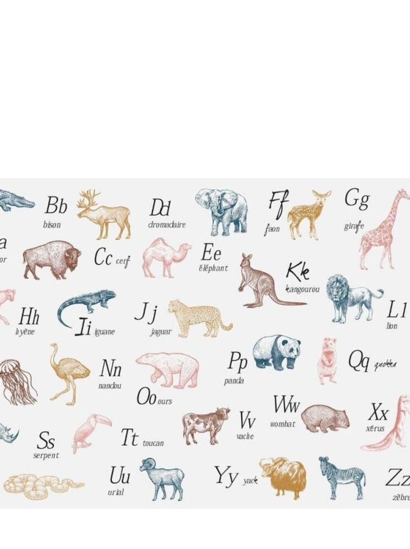 Sticker animaux alphabet 50x70 cm Blanc - Kiabi