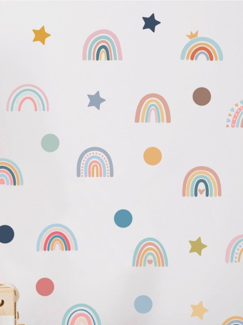 Sticker arc en ciel 78 Stickers Blanc Multicolore - Kiabi