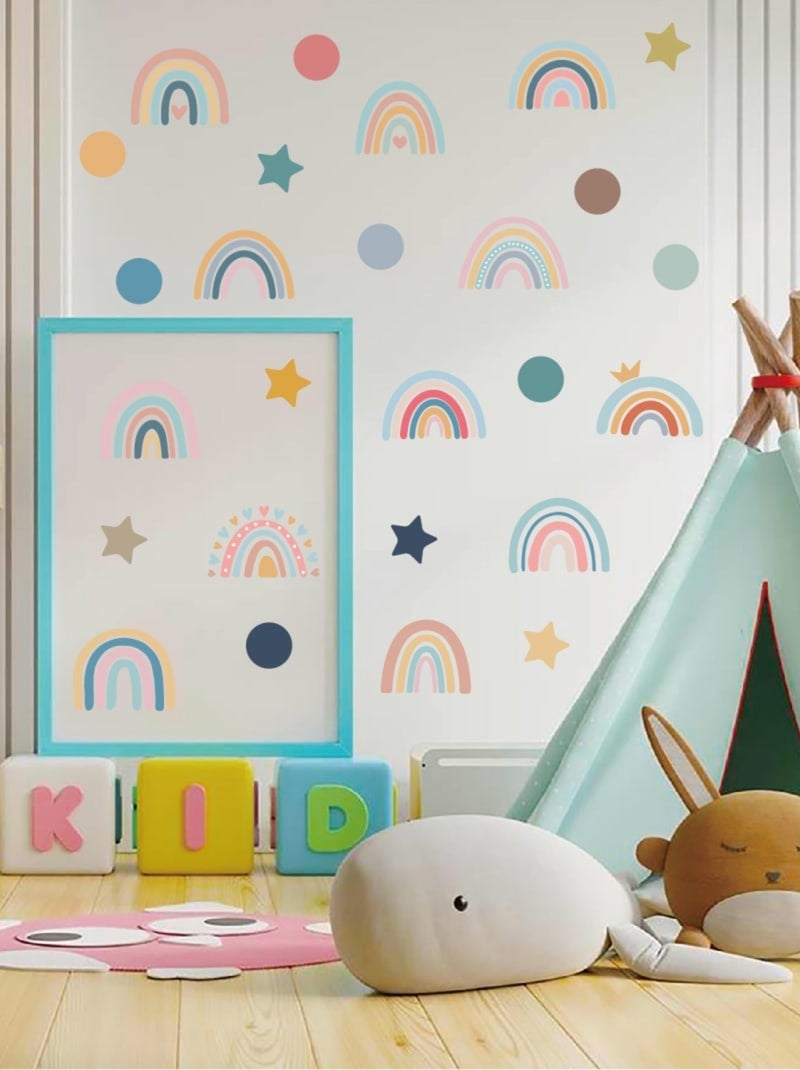 Sticker arc en ciel 78 Stickers Blanc Multicolore - Kiabi