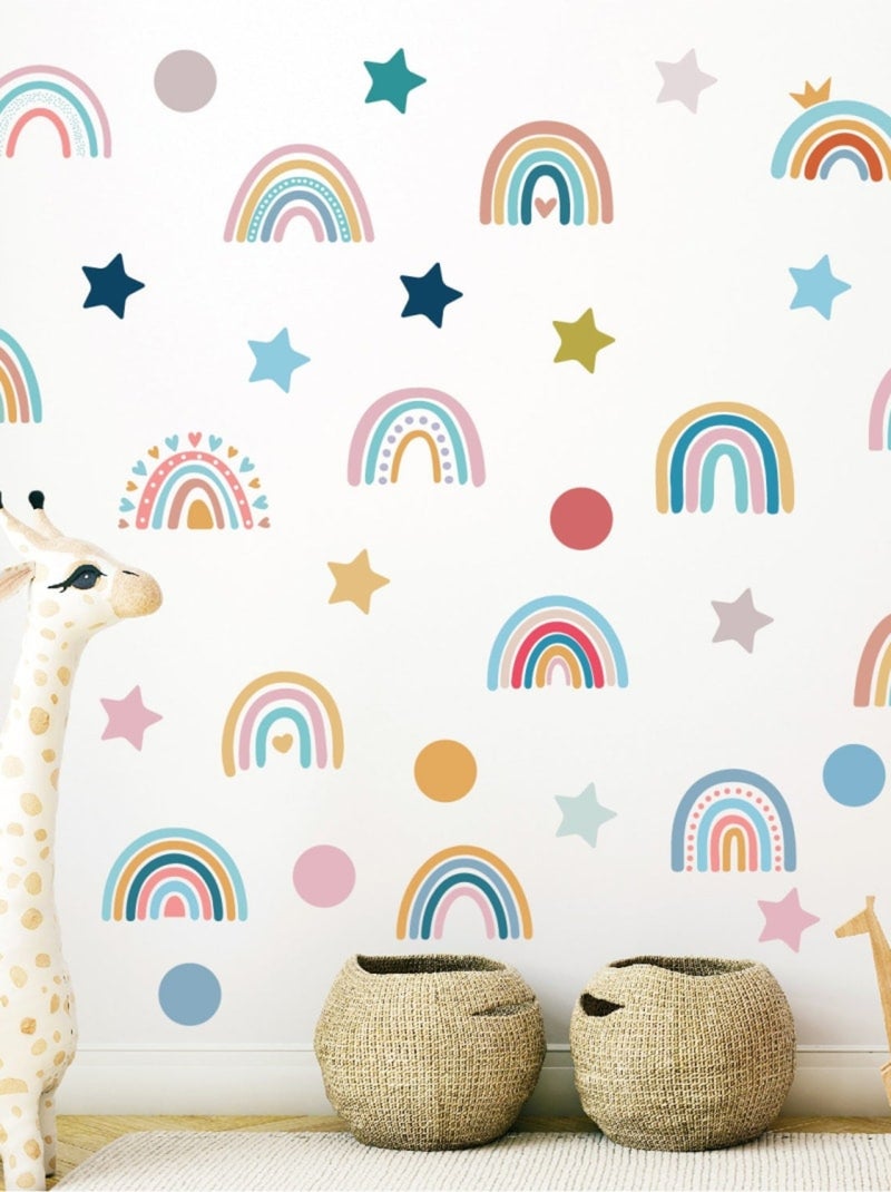 Sticker arc en ciel 78 Stickers Blanc Multicolore - Kiabi