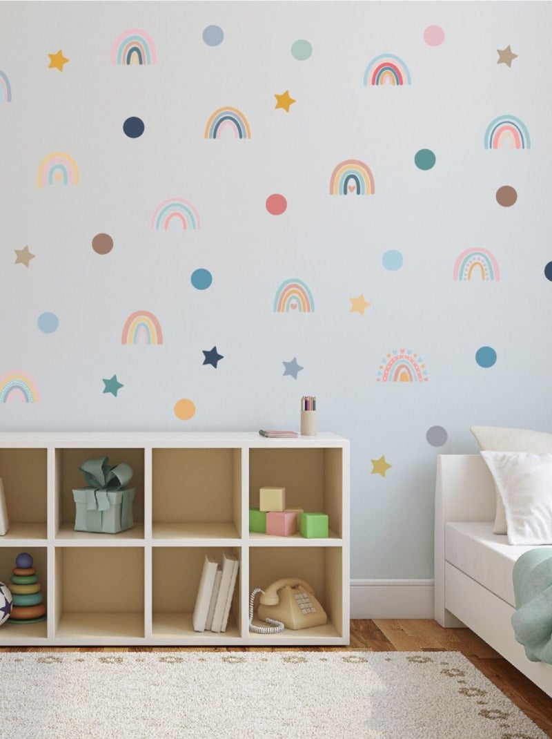 Sticker arc en ciel 78 Stickers Blanc Multicolore - Kiabi