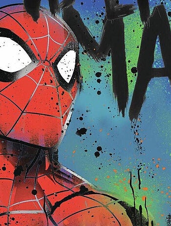Sticker Avengers repositionnable Spider-man Graffiti Marvel 46,4CM X 43,8CM