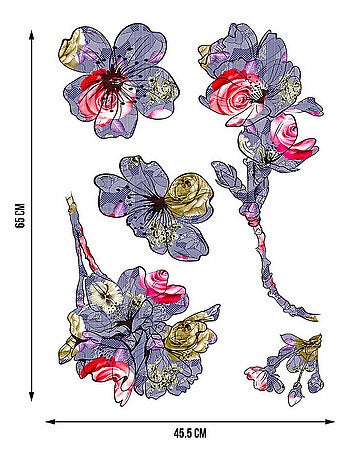 Sticker Blossom - 1 planche 42,5 x 65 cm