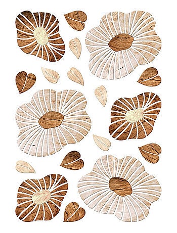 Sticker Blossom Wood - 1 planche 42,5 x 65 cm