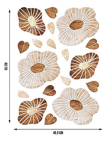 Sticker Blossom Wood - 1 planche 42,5 x 65 cm