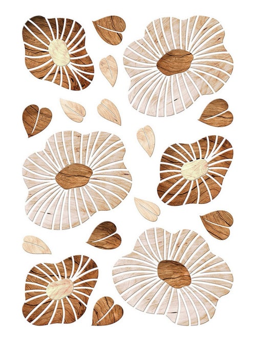 Sticker Blossom Wood - 1 planche 42,5 x 65 cm - Kiabi