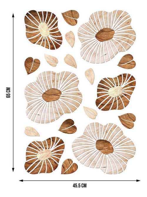 Sticker Blossom Wood - 1 planche 42,5 x 65 cm - Kiabi