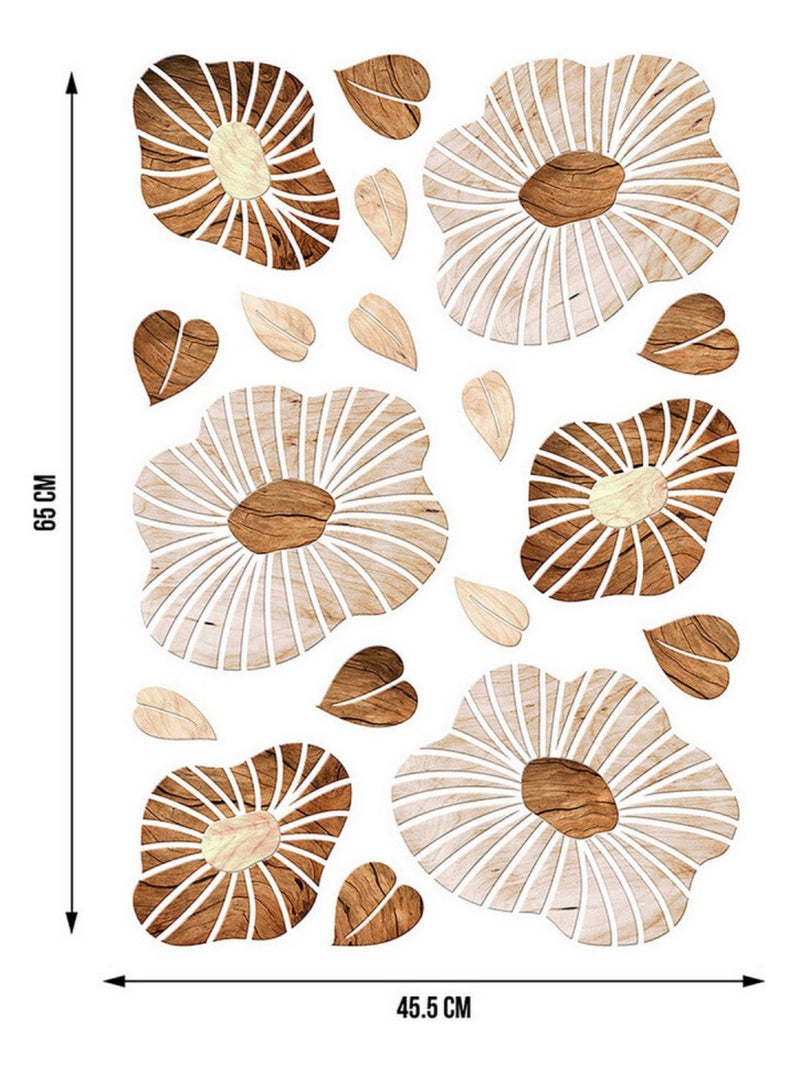 Sticker Blossom Wood - 1 planche 42,5 x 65 cm Multicolore - Kiabi