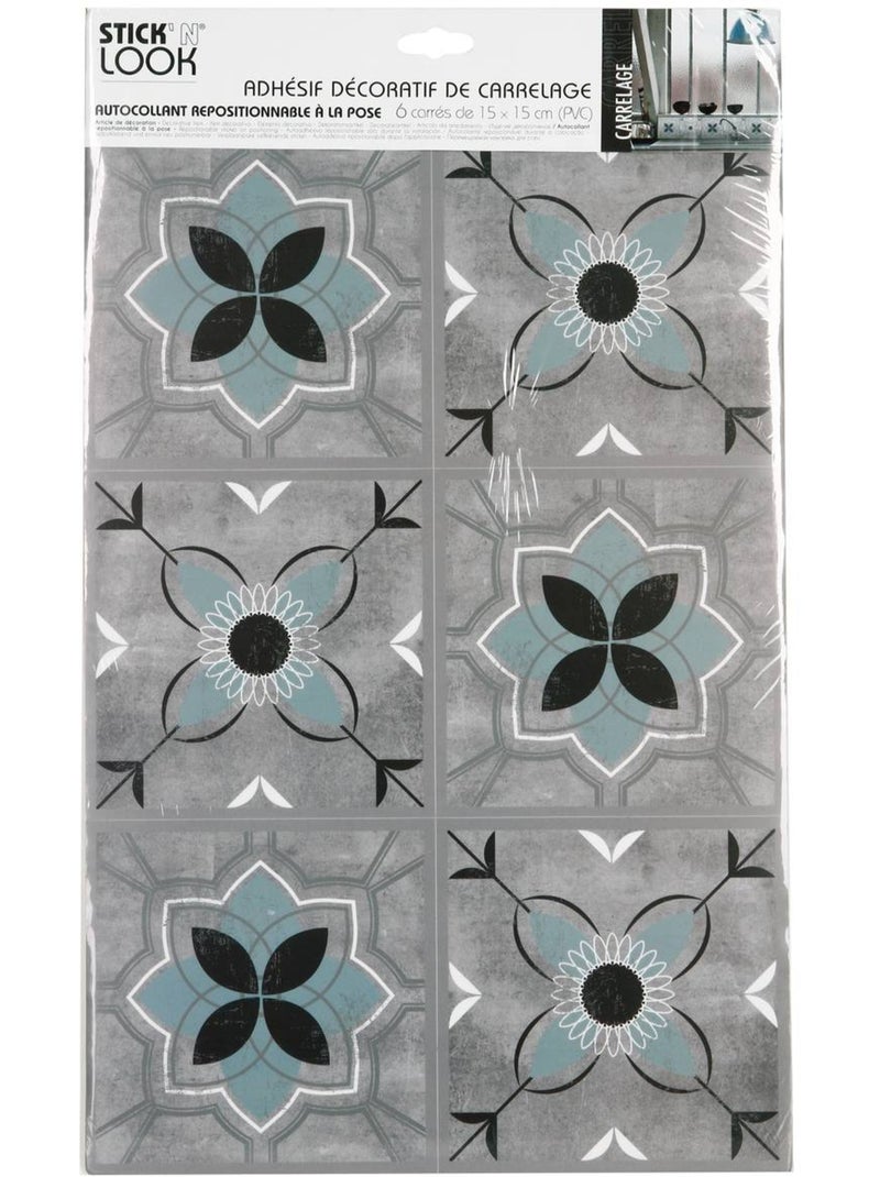 Sticker carrelage effet ciment illu Blanc - Kiabi
