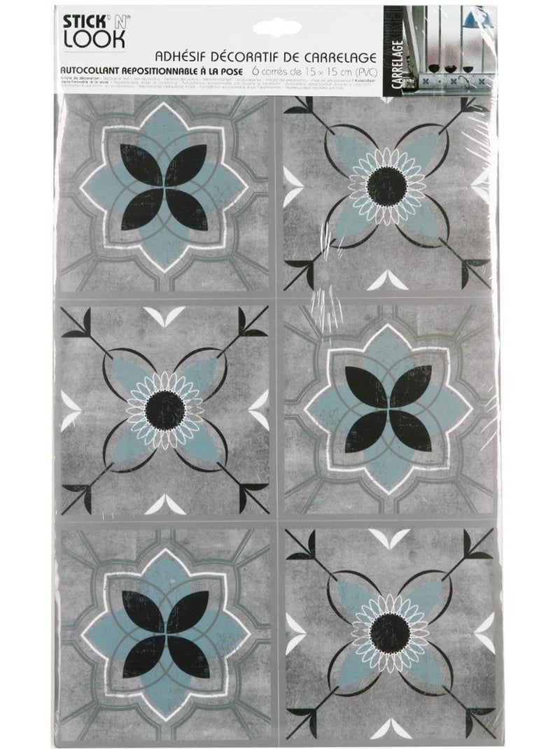 Sticker carrelage effet ciment illu Blanc - Kiabi