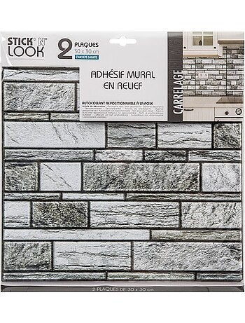 Sticker carrelage mur gris X2