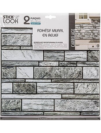 Sticker carrelage mur gris X2