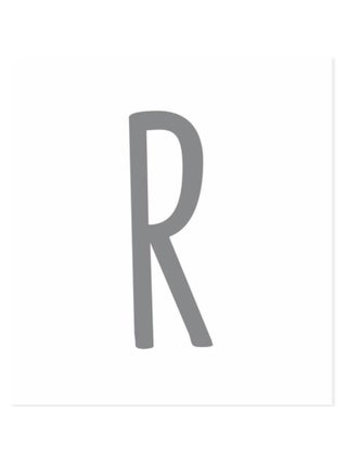 Sticker de décoration murale Lettre R - Gris