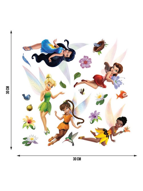 Sticker Disney Fée Clochette - 1 planche 30 x 30 cm - Kiabi