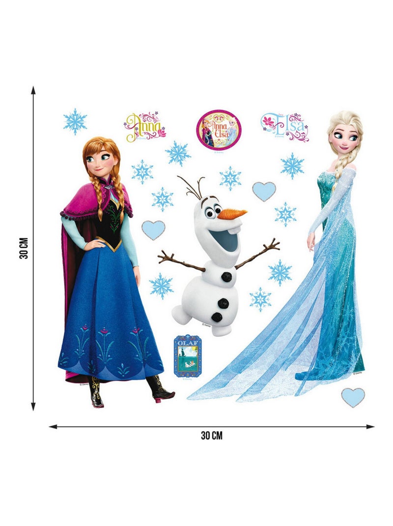 Sticker Disney La Reine des Neiges - 1 planche 30 x 30 cm Bleu - Kiabi