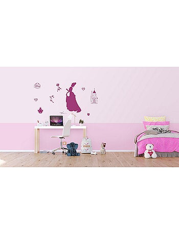 Sticker Disney Princesses Tiana couleur violet avec grenouille - 1 planche 65 x 85 cm