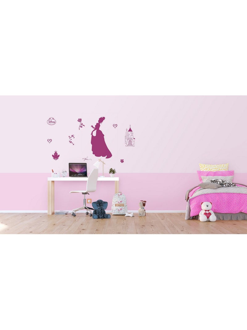Sticker Disney Princesses Tiana couleur violet avec grenouille - 1 planche 65 x 85 cm Multicolore - Kiabi