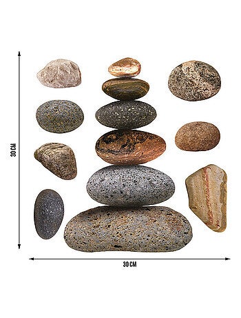 Sticker Ensemble de pierre thème zen - 1 planche 30 x 30 cm