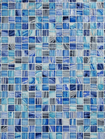 Sticker Film pour les Fenêtres - Motif Mosaïque Bleue