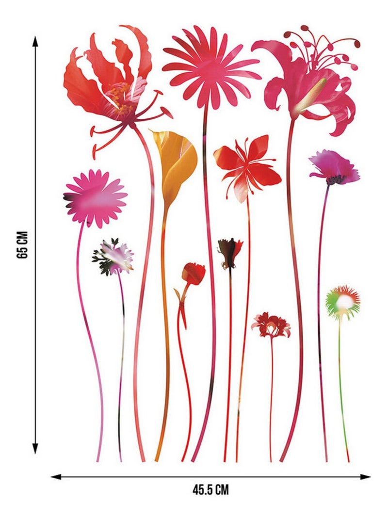 Sticker Fleurs multicolores - 1 planche 42,5 x 65 cm Multicolore - Kiabi