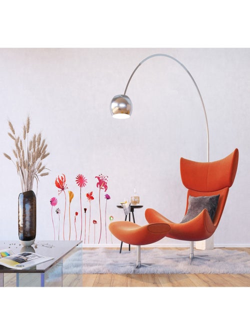 Sticker Fleurs multicolores - 1 planche 42,5 x 65 cm - Kiabi