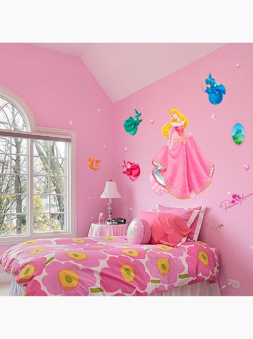 Sticker géant la Belle au Bois Dormant & les 3 fées Disney - Kiabi