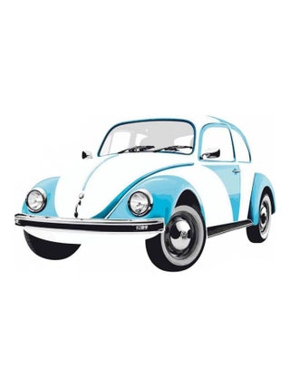 Sticker géant pour décoration murale Coccinelle bleue