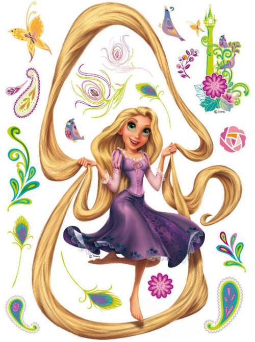 Sticker géant Princesse Raiponce Cheveux Disney - Kiabi