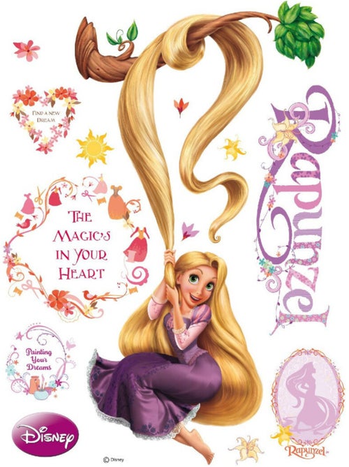 Sticker géant Princesse Raiponce et Arbre Disney - Kiabi