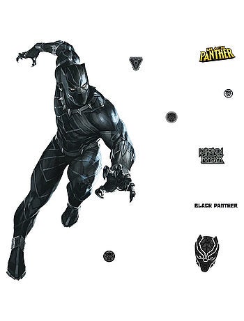 Sticker géant repositionnable Black Panther MARVEL Disney- 121,2 cm x 77,7 cm