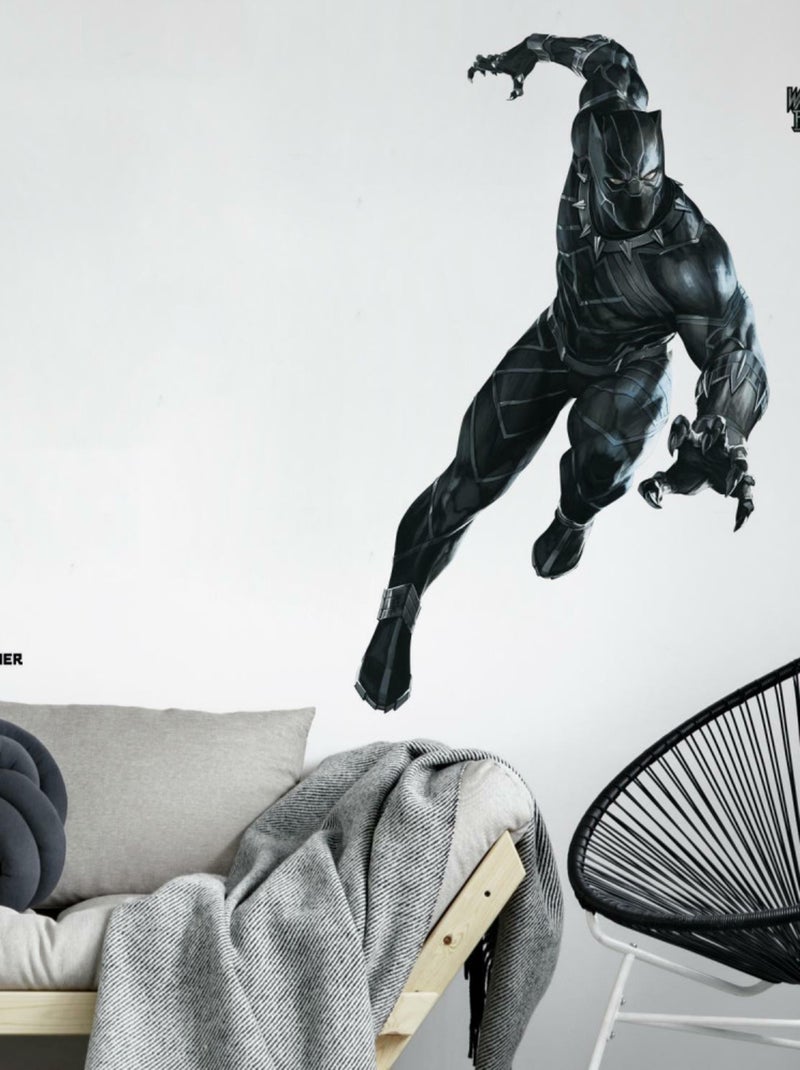 Sticker géant repositionnable Black Panther MARVEL Disney- 121,2 cm x 77,7 cm Noir Noir - Kiabi