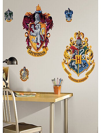 Sticker geant repositionnable Blasons Griffondor et Poudlard Harry Potter 45,7CM X 101,6CM