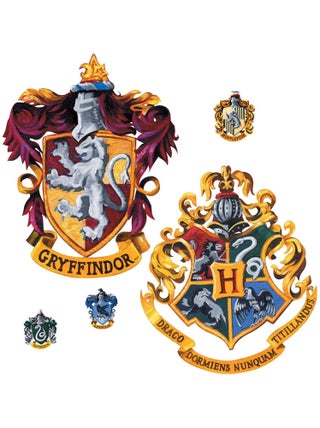 Sticker geant repositionnable Blasons Griffondor et Poudlard Harry Potter 45,7CM X 101,6CM