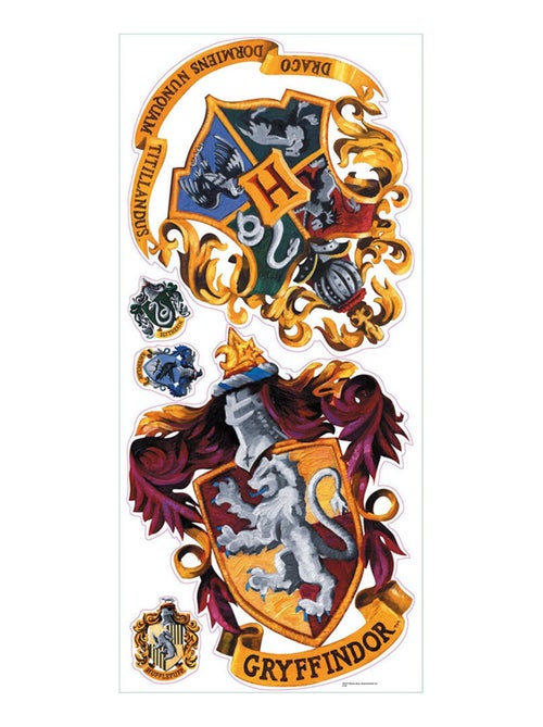 Sticker geant repositionnable Blasons Griffondor et Poudlard Harry Potter 45,7CM X 101,6CM - Kiabi