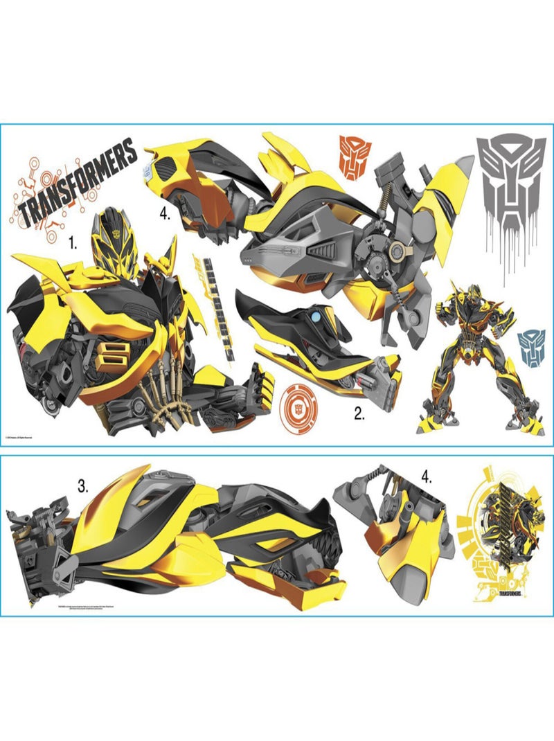 Sticker geant repositionnable Bumblebee Transformers 68,6CM X 101,6CM Multicolore - Kiabi