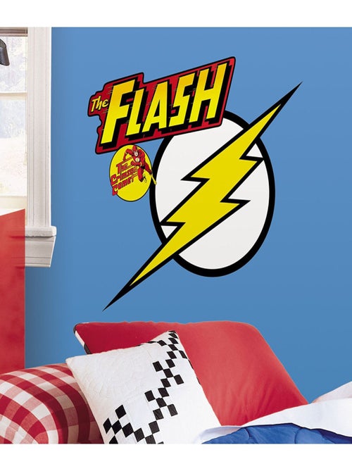Sticker géant repositionnable logo Flash DC Comics 45,7CM x 49,8CM - Kiabi