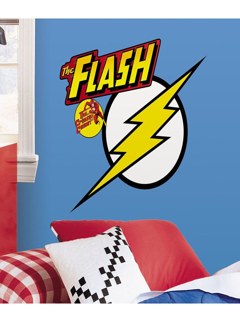 Sticker géant repositionnable logo Flash DC Comics 45,7CM x 49,8CM Multicolore - Kiabi