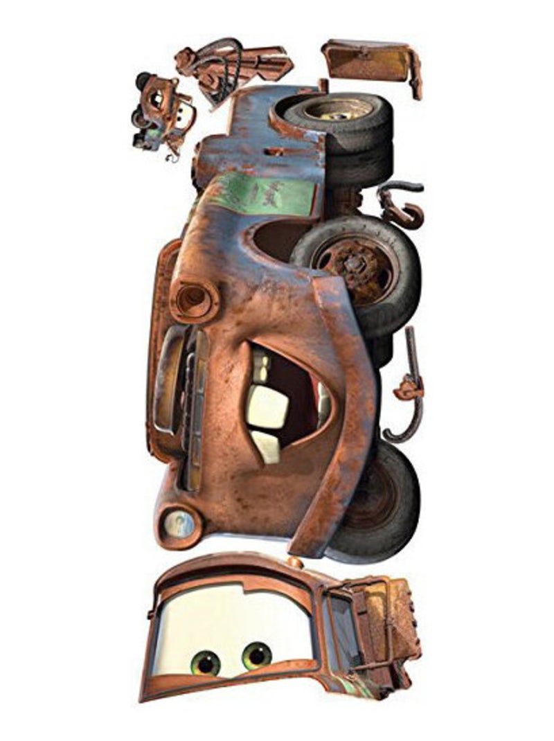 Sticker géant repositionnable Martin Disney Cars 45,7CM X 101,6CM Rouge - Kiabi