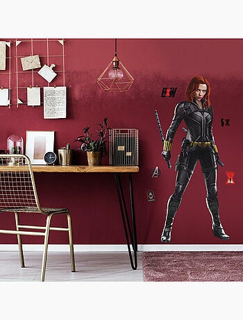 Sticker géant repositionnable noir black widow marvel avengers disney - 62.23 cm, 50 cm