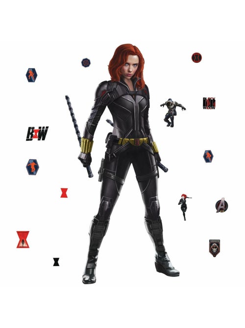 Sticker géant repositionnable noir Black Widow Marvel Avengers Disney - 62.23 cm, 50 cm - Kiabi