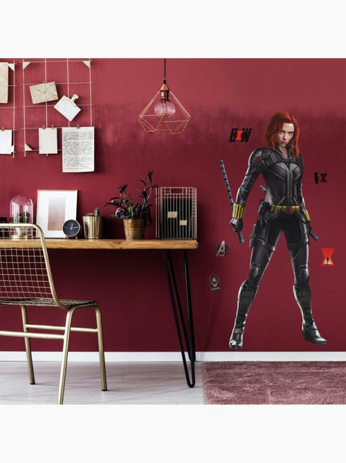 Sticker géant repositionnable noir Black Widow Marvel Avengers Disney - 62.23 cm, 50 cm - Kiabi