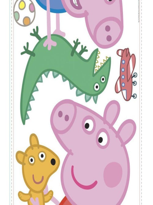 Sticker géant repositionnable Peppa Pig et George Pig 45,7CM X 101,6CM - Kiabi
