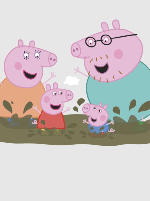 Sticker géant repositionnable Peppa Pig jouons dans la boue 45,7CM X 101,6CM - Kiabi