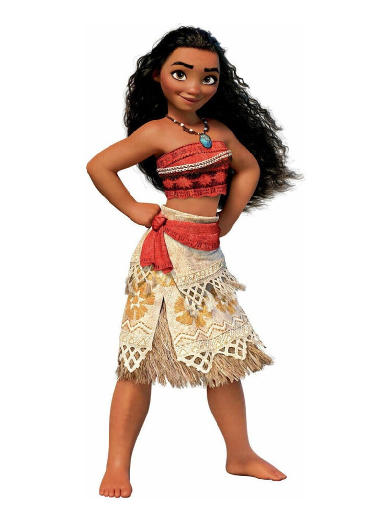 Sticker géant repositionnable personnage Vaiana DISNEY - Haut 100 cm Marron - Kiabi