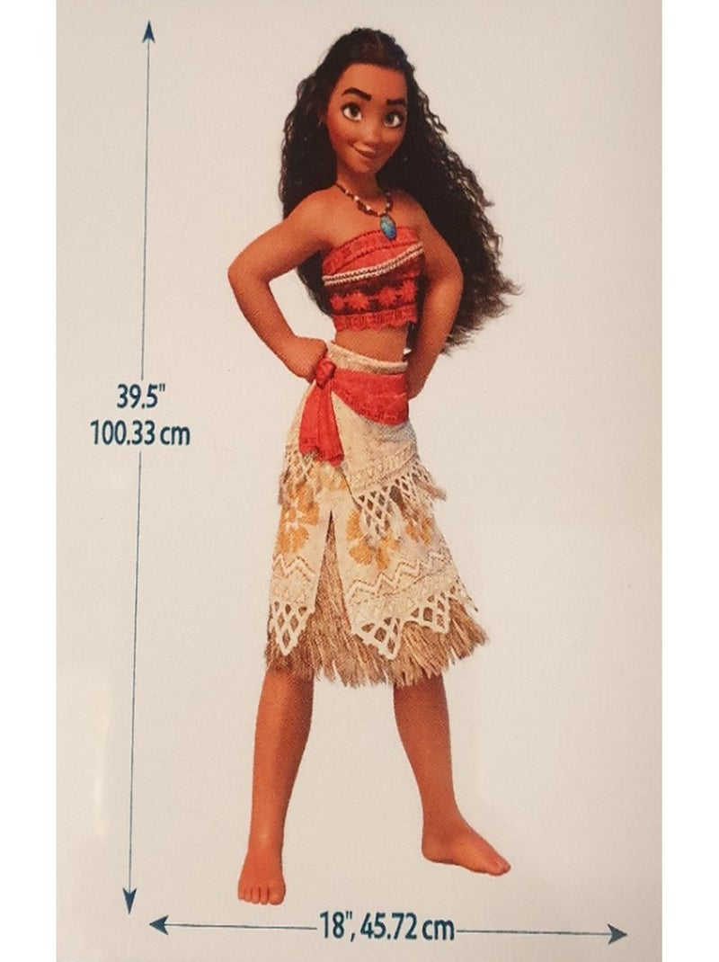 Sticker géant repositionnable personnage Vaiana DISNEY - Haut 100 cm Marron - Kiabi