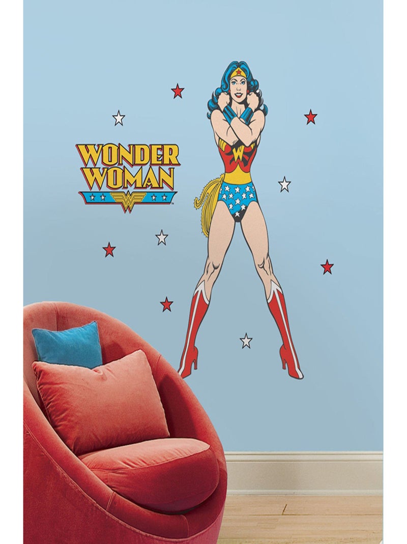 Sticker géant repositionnable Wonder Woman DC Comics 45,7CM X 101,6CM Multicolore - Kiabi