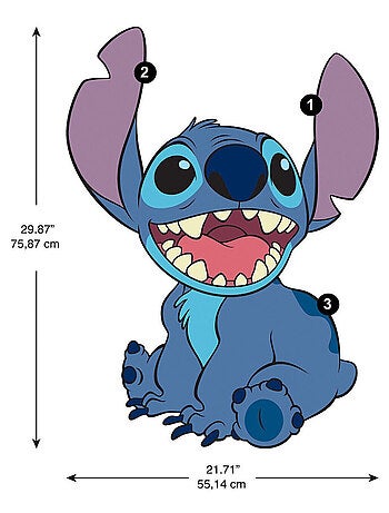 Sticker géant Stitch assis